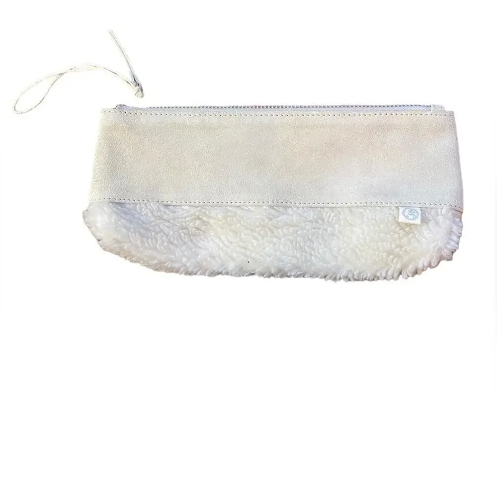 Anthropologie Faux Suede Fleece Zippered Pouch